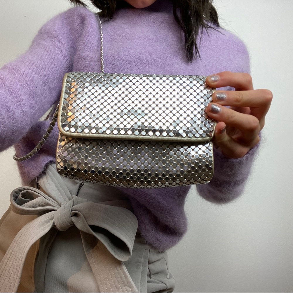 Cute metallic/silver longer strapped mini purse!
